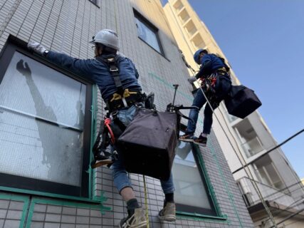 東京都台東区区 無足場工法ロープアクセス外壁部分補修工事