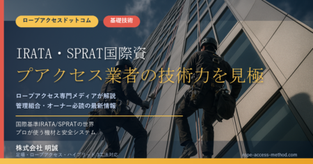 IRATA・SPRAT国際資格とは|ロープアクセス業者の技術力を見極める世界基準