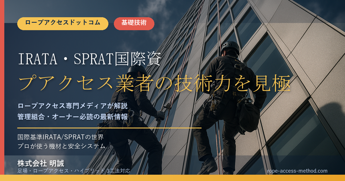 IRATA・SPRAT国際資格とは|ロープアクセス業者の技術力を見極める世界基準