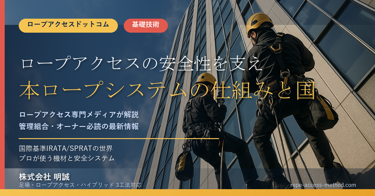 ロープアクセスの安全性を支える2本ロープシステムの仕組みと国際基準