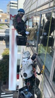 東京都中央区 無足場工法ロープアクセス防水工事