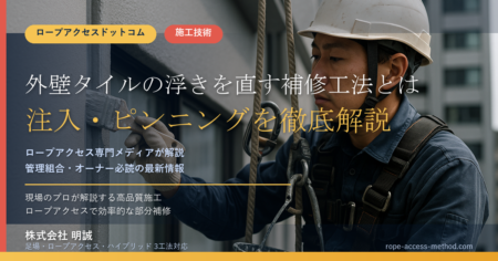 外壁タイルの浮きを直す補修工法とは|注入・ピンニングを徹底解説