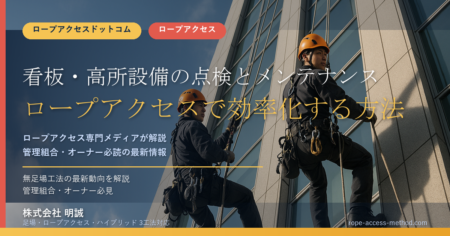 看板・高所設備の点検とメンテナンスをロープアクセスで効率化する方法