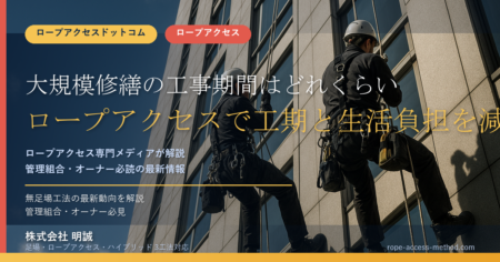 大規模修繕の工事期間はどれくらい?ロープアクセスで工期と生活負担を減らす方法