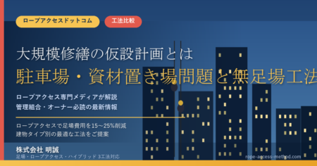 大規模修繕の仮設計画とは|駐車場・資材置き場問題と無足場工法の解決策