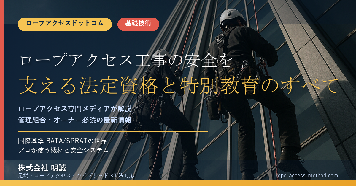 ロープアクセス工事の安全を支える法定資格と特別教育のすべて